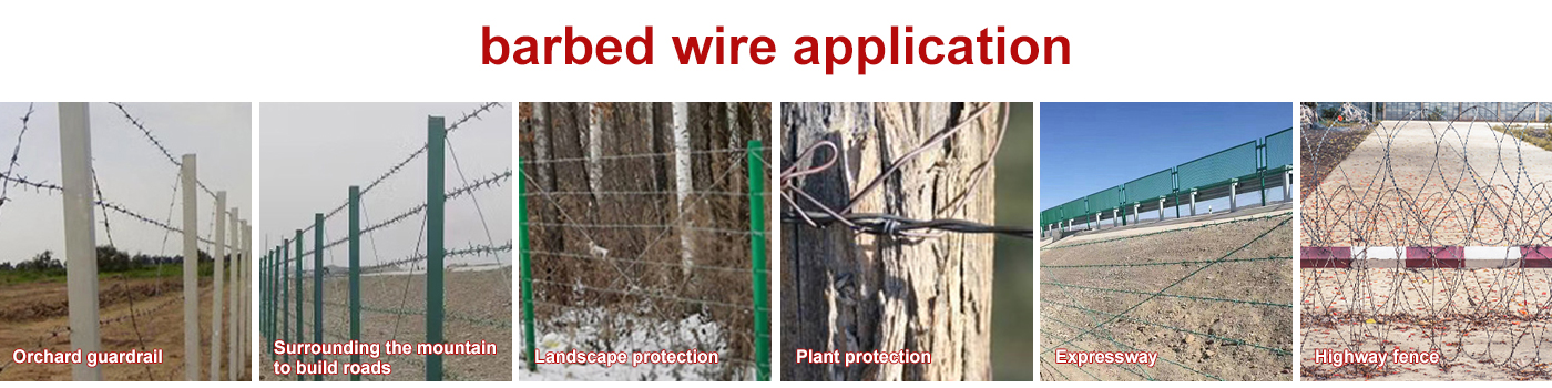 Green color PVC coated barbed wire fencing for security