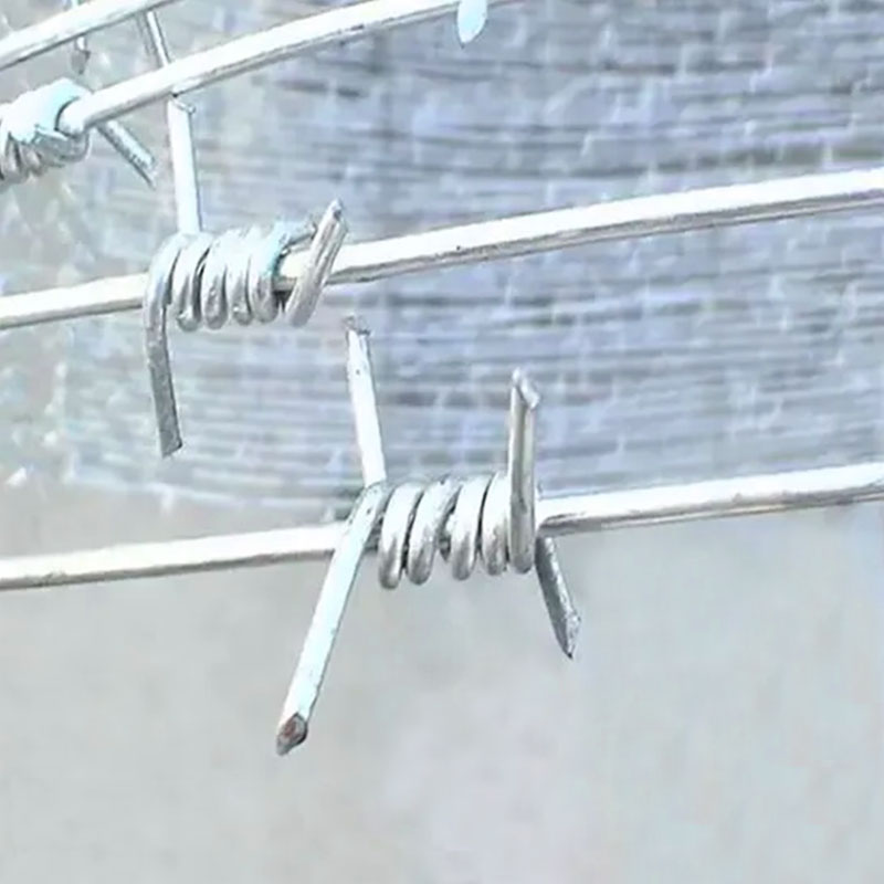 High tensile single or 2 strand galvanized iron wire spiral woven barbed wire fence