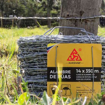 Galvanized anti climb 2 strands 4 points barbed wire fence