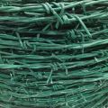 Green color PVC coated barbed wire fencing for security