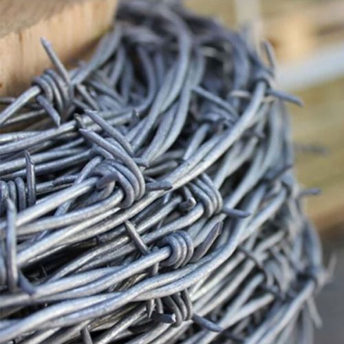 High tensile single or 2 strand galvanized iron wire spiral woven barbed wire fence